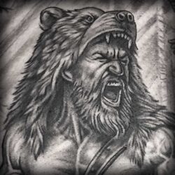 warrior Fine Line Realism Black And Grey Tattoo Artist German Fernandez from DERM TATTOO STUDIO Castle Rock Colorado